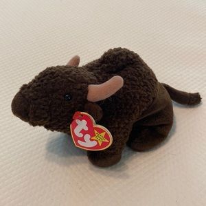 Ty Beanie Baby Brown Tan Roam Buffalo Stuffed Animal Collectible Toy with Tag